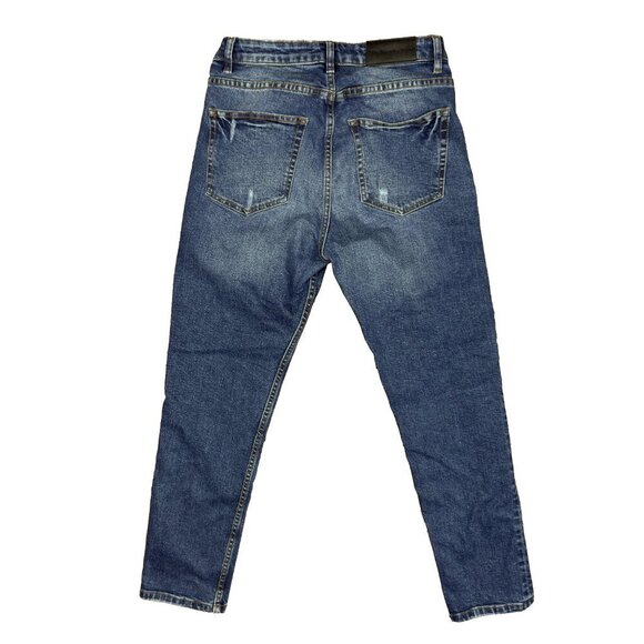 THE KOOPLES Lizy High-Rise Slim Distressed Whiskered Straight Leg Blue Jeans 28 - Picture 5 of 9